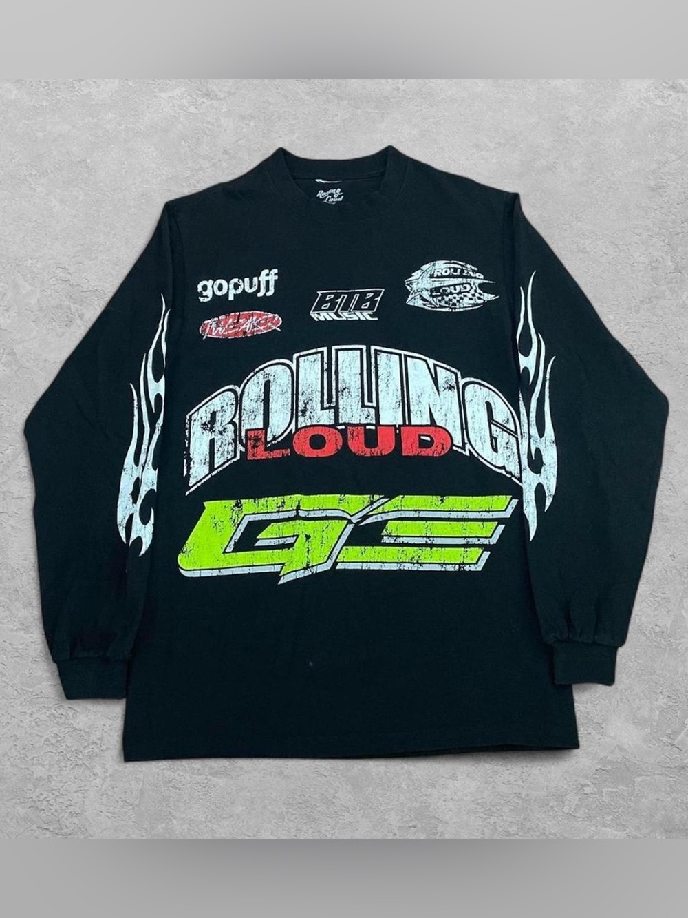 Rolling Loud x Gopuff Racing Long Sleeve Graphic Tee Black M Streetwear